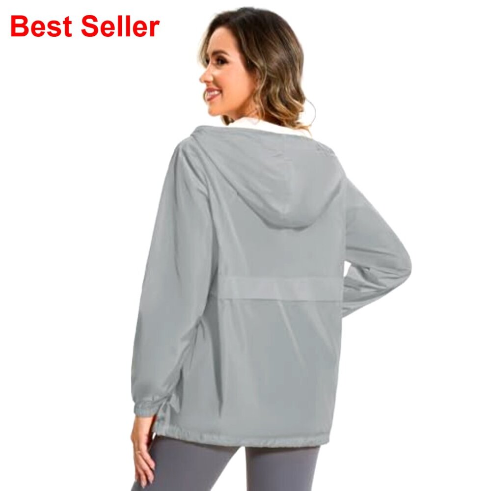 Reflective Waterproof Rain Jacket Packable Hooded… - image 3